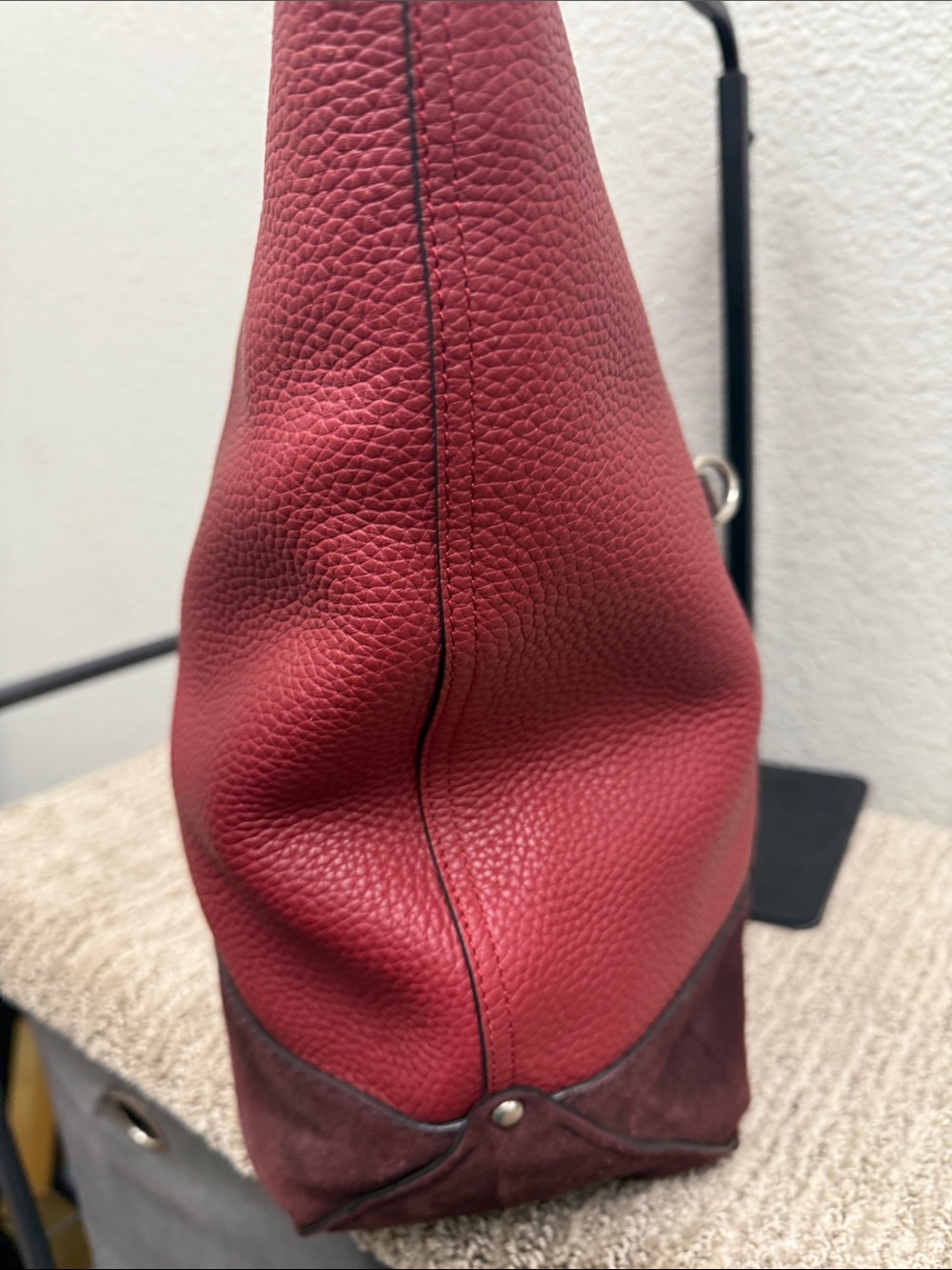 Coach Metropolitan Red and Brown Leather/Suede Tote with Front Pouch- NWT - Picture 8 of 10